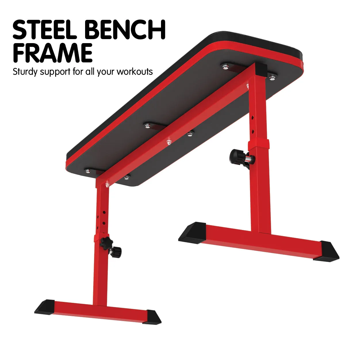 Height-Adjustable Weight Bench, 100kg Capacity, Steel Frame