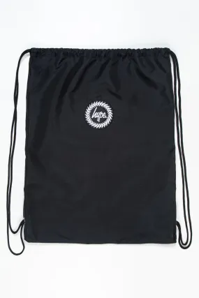 Hype Black Crest Drawstring Bag