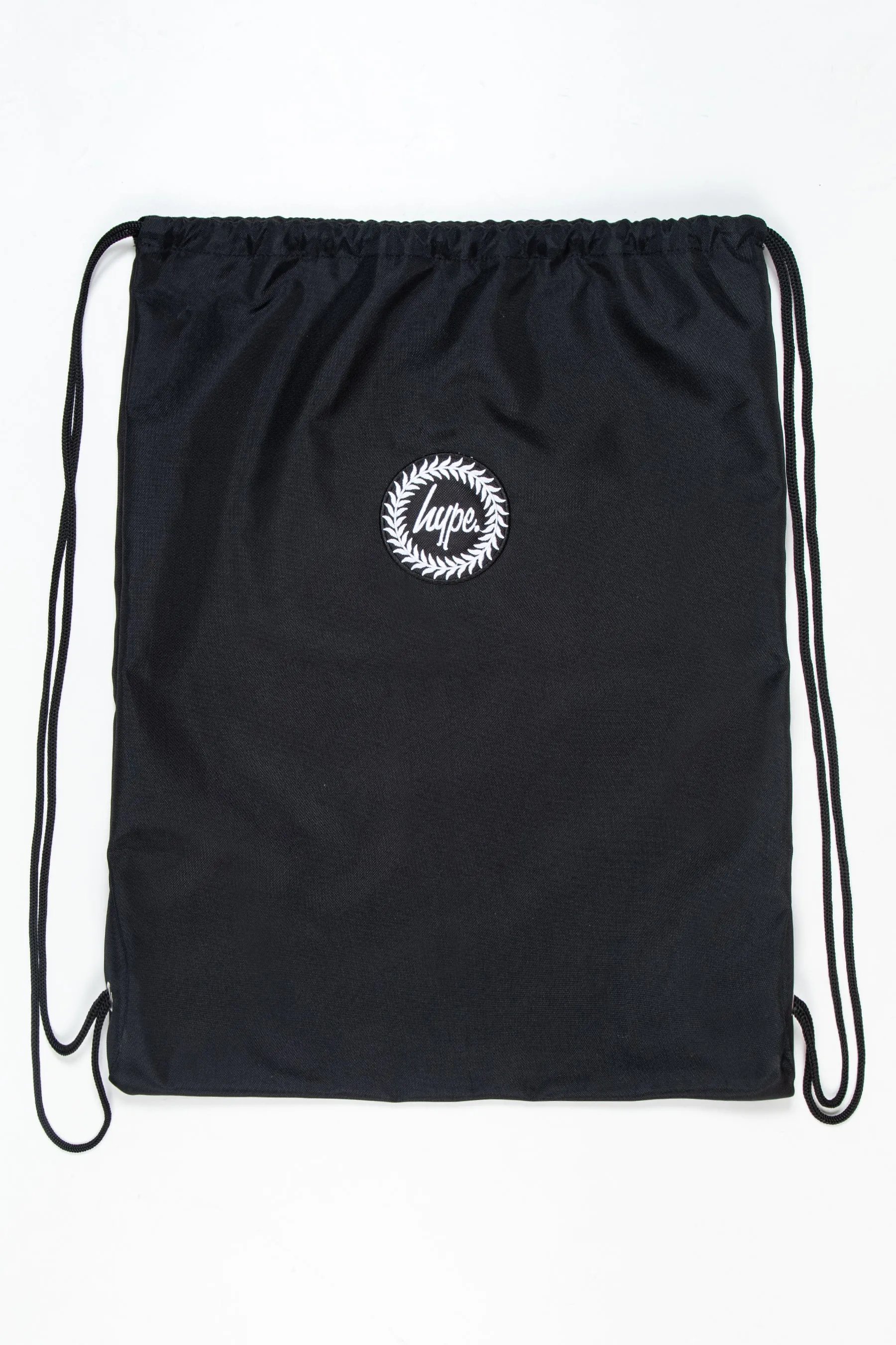 Hype Black Crest Drawstring Bag