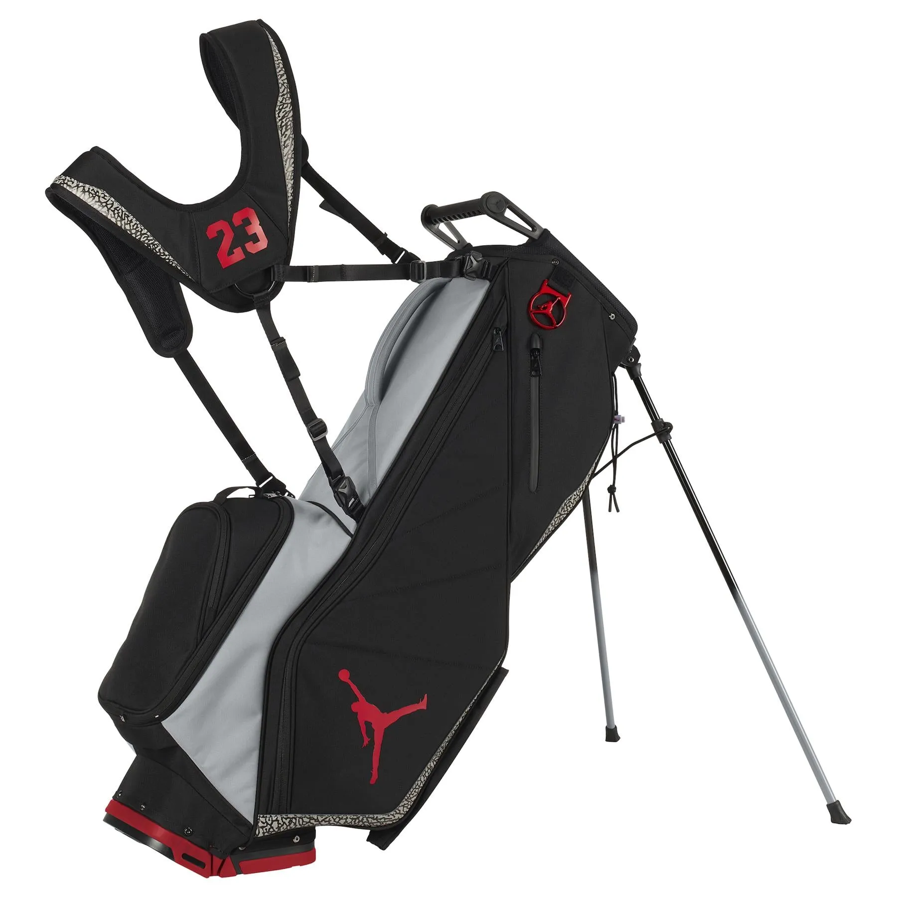 Jordan Fade Away Golf Bag Black/Cement Grey/Fire Red - AW24