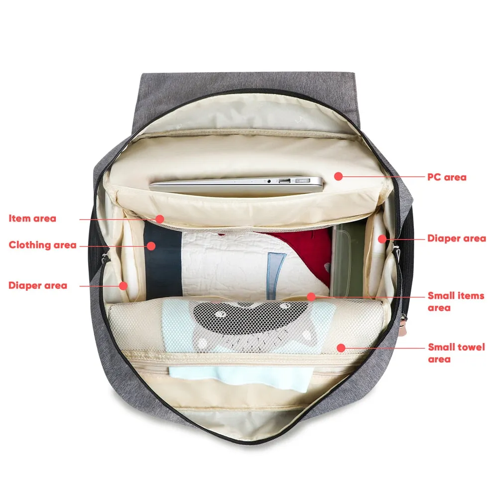 Large Capacity Diaper Bag Fashion Travel Backpack for Mom and Dad