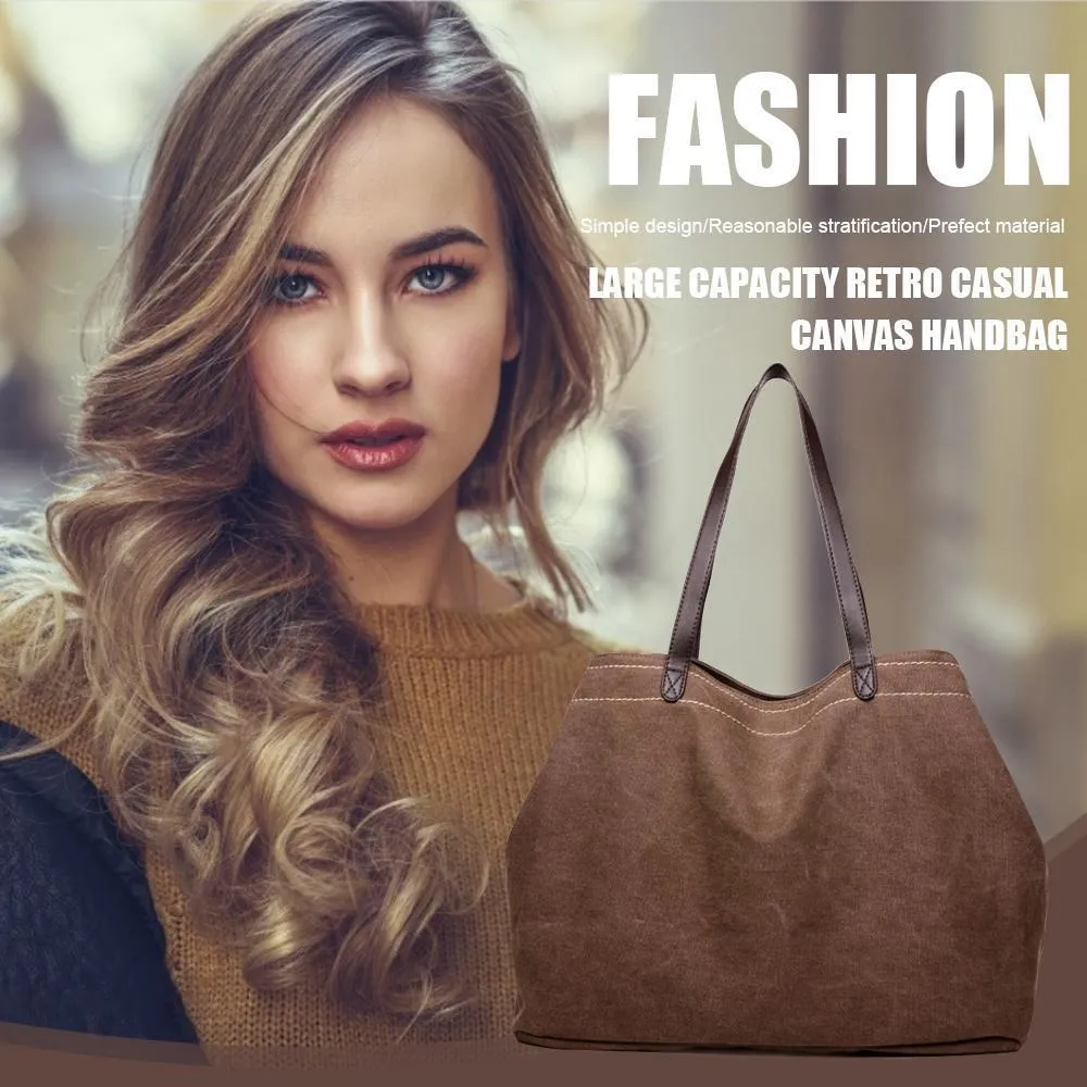 Large Capacity Retro Casual Canvas Handbag