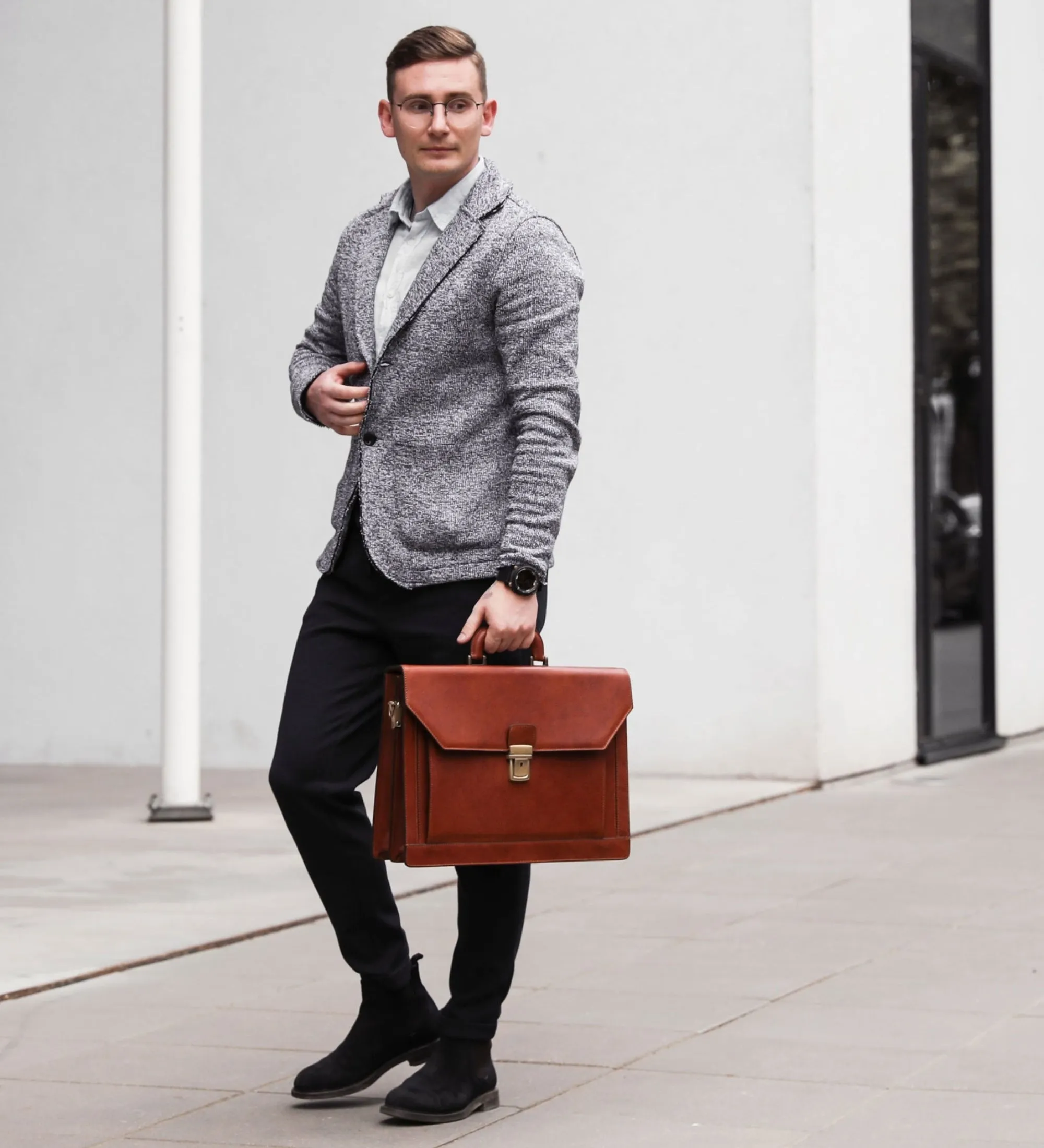 Large Leather Briefcase - Invisible Man