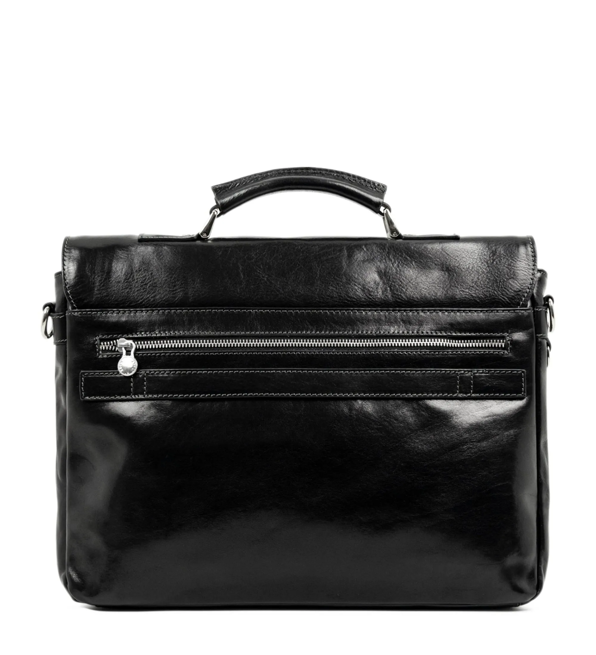 Leather Briefcase Laptop Bag  - In Cold Blood