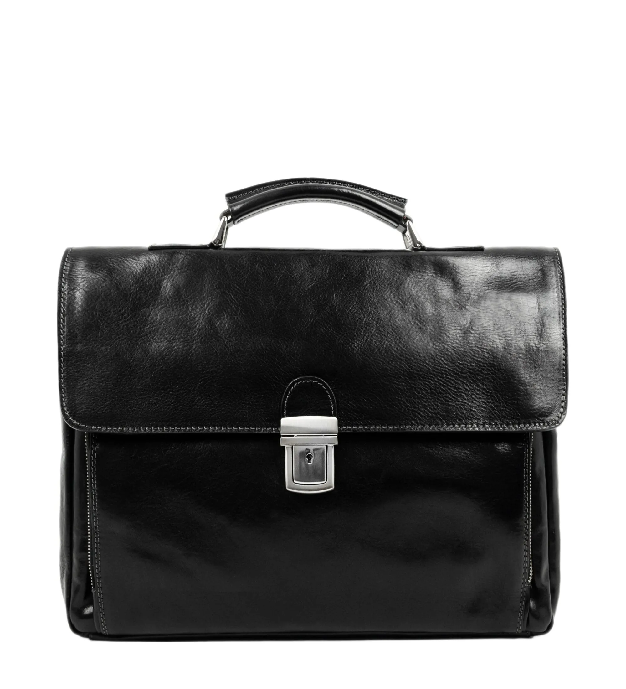 Leather Briefcase Laptop Bag  - In Cold Blood