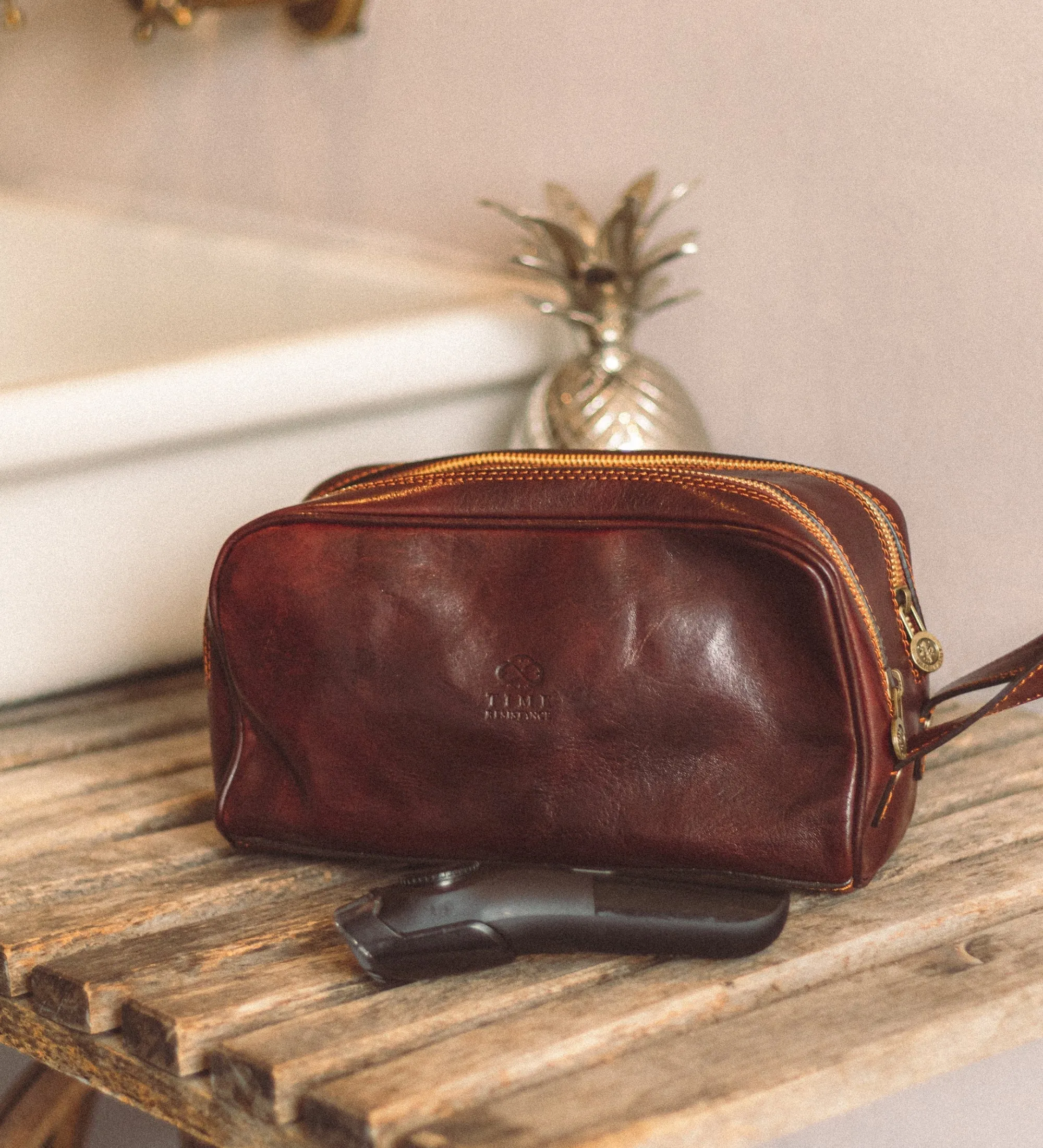 Leather Cosmetic Bag Dopp Kit - All the Kings Men