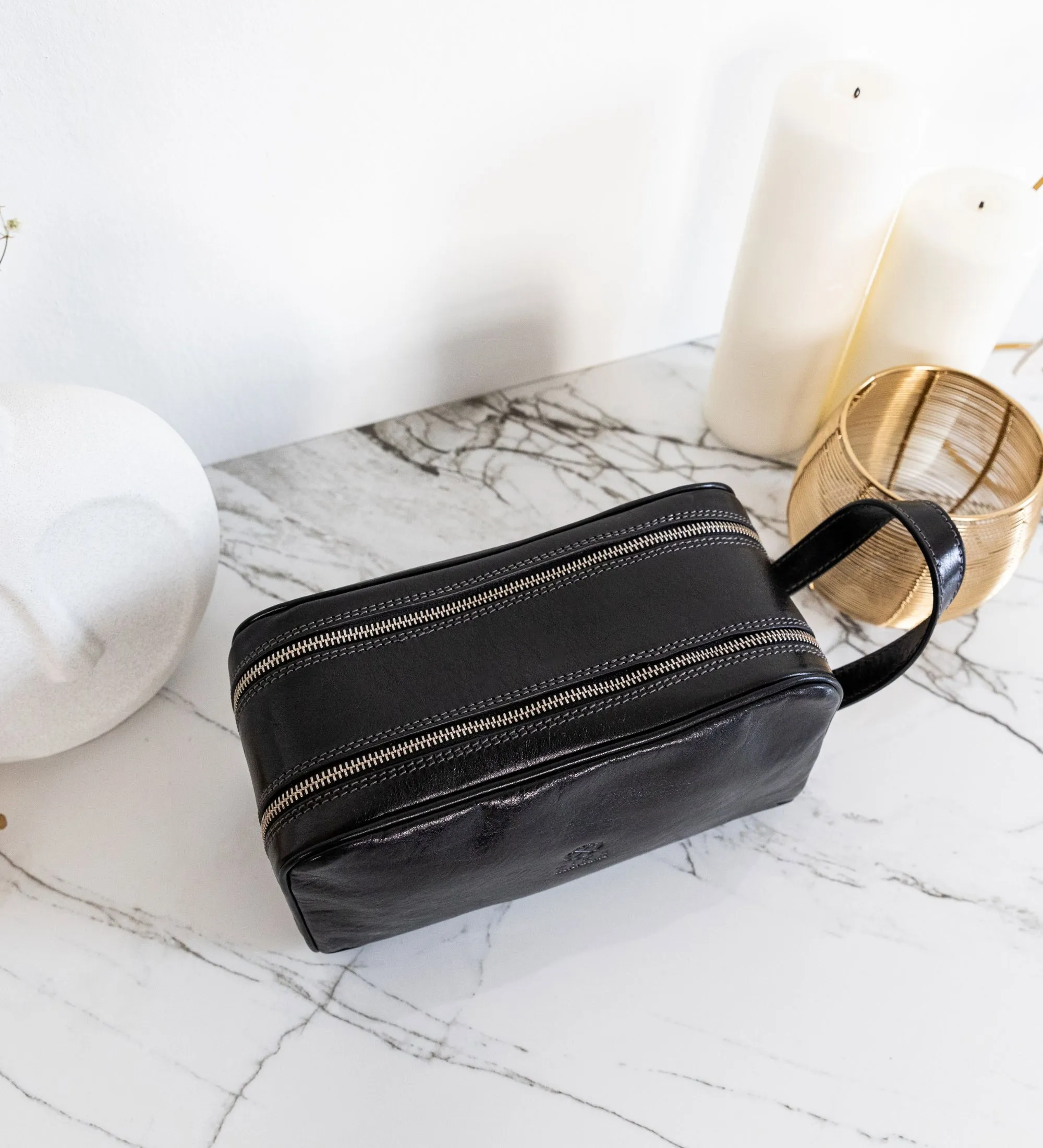 Leather Cosmetic Bag Dopp Kit - All the Kings Men