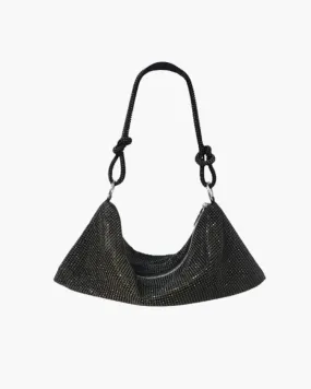 Liana – Knotted handle – Crystal mesh shoulder bag