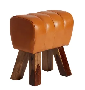 Lima Mini Gym Bench - Cognac Buffalo Leather