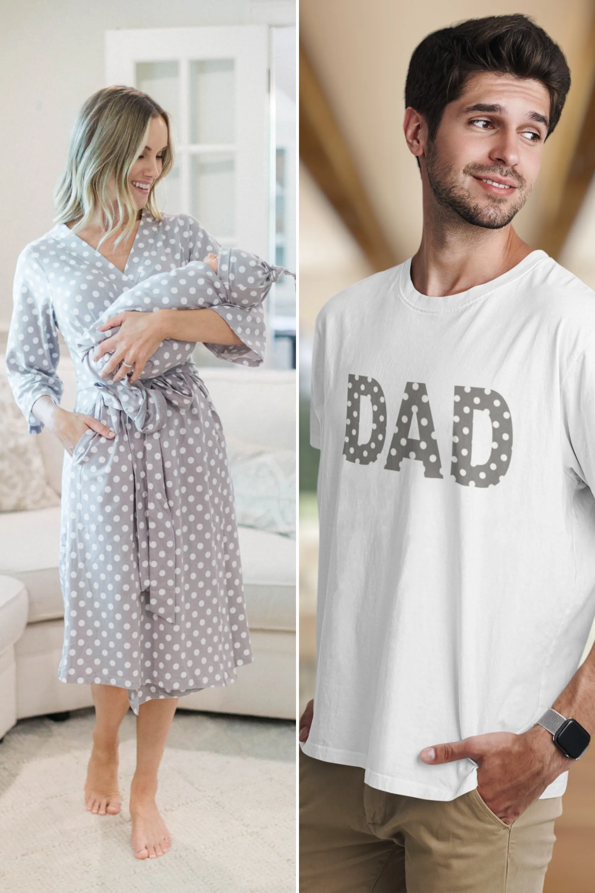 Lisa Robe & Swaddle & Polka Dot Dad T-Shirt