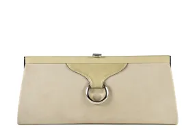 LOEWE beige leather clutch