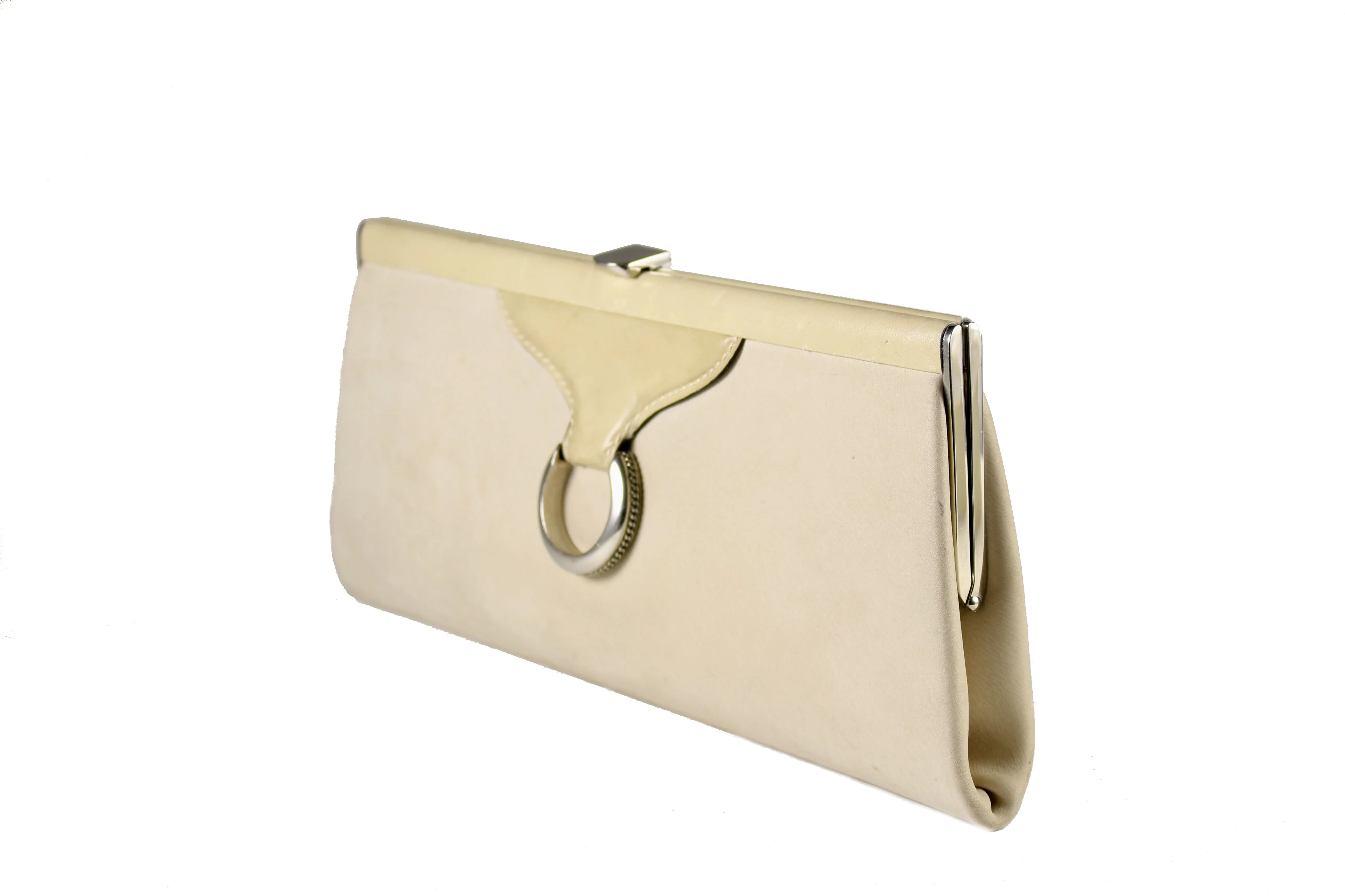 LOEWE beige leather clutch