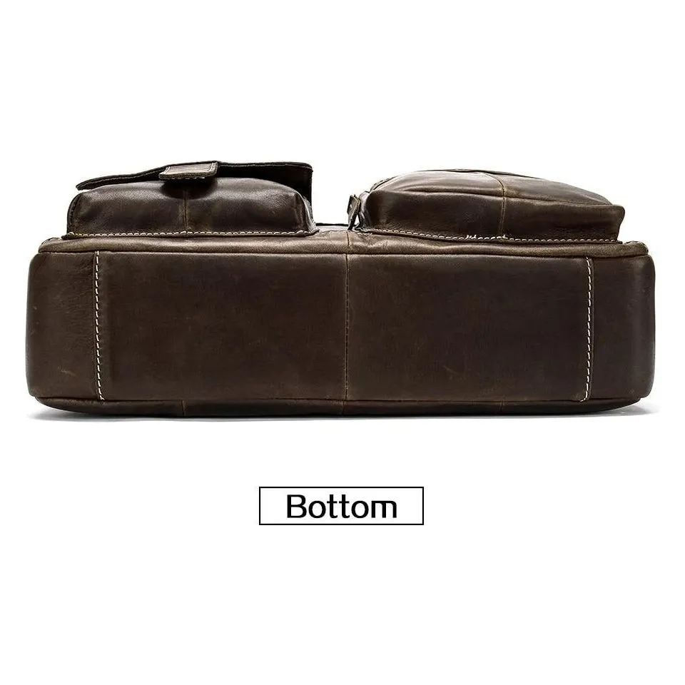 Luxury Exotic Leather Zipper Laptop Briefcase