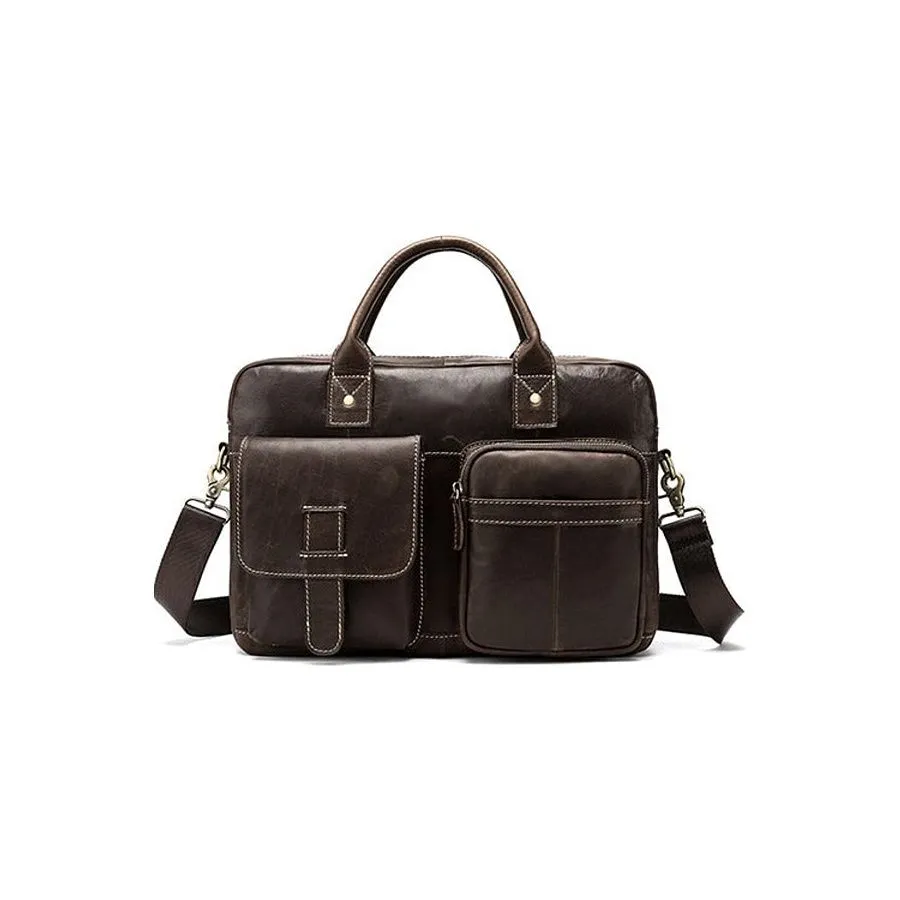 Luxury Exotic Leather Zipper Laptop Briefcase