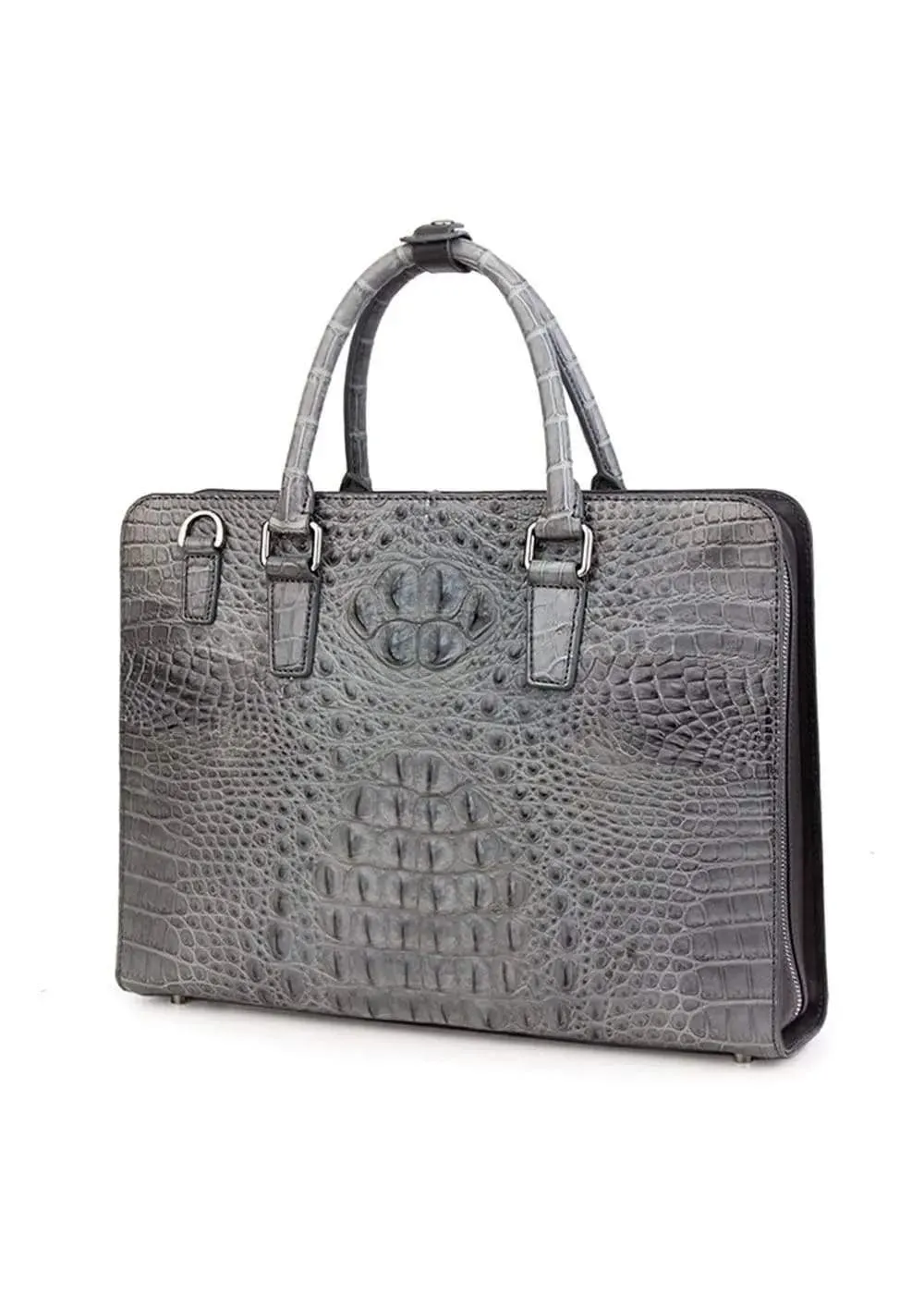 Mens Crocodile Skin Leather Briefcase