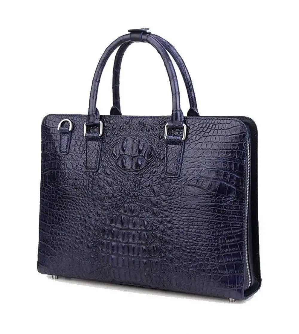 Mens Crocodile Skin Leather Briefcase