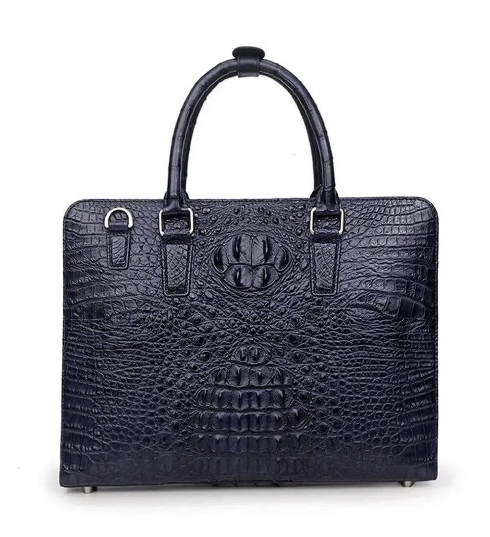 Mens Crocodile Skin Leather Briefcase