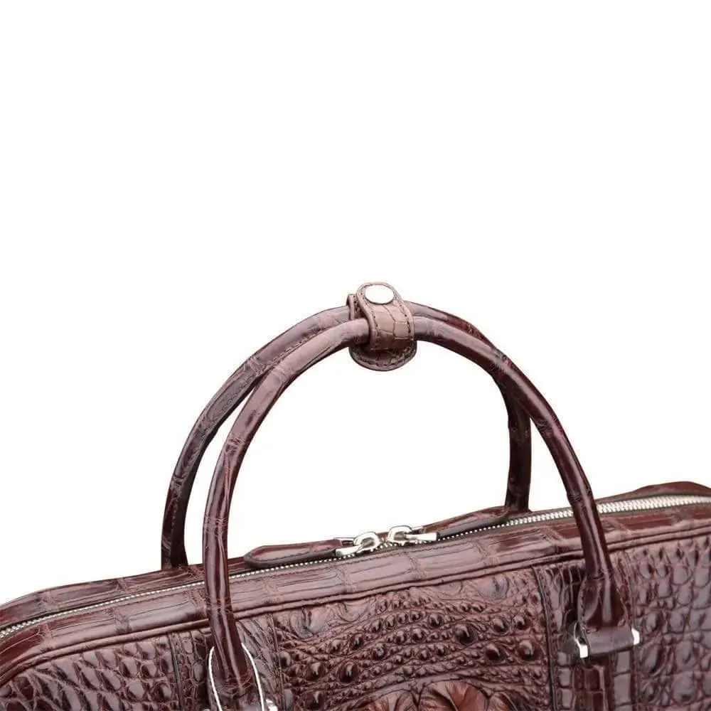 Men’s Fashion Crocodile Leather Bag, Luxury Crocodile  Leather Business Briefcase for Men