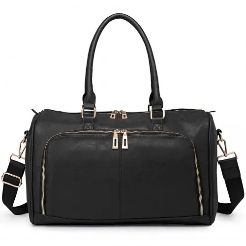 Miss Lulu Leather Look Maternity Changing Shoulder Bag Black - Stylish, Practical, and Durable