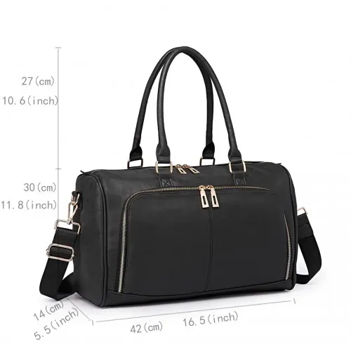 Miss Lulu Leather Look Maternity Changing Shoulder Bag Black - Stylish, Practical, and Durable