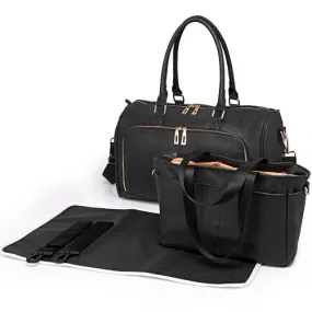 Miss Lulu Leather Look Maternity Changing Shoulder Bag Black - Stylish, Practical, and Durable