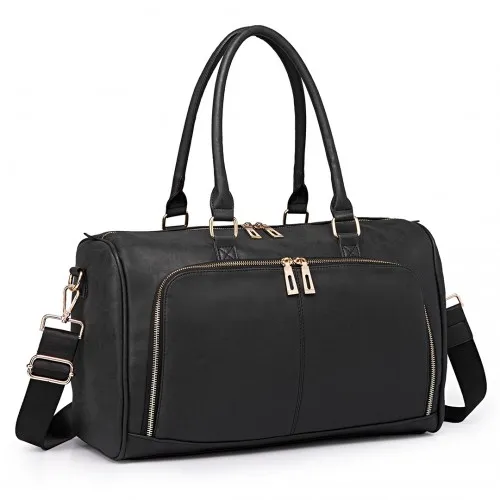 Miss Lulu Leather Look Maternity Changing Shoulder Bag Black - Stylish, Practical, and Durable