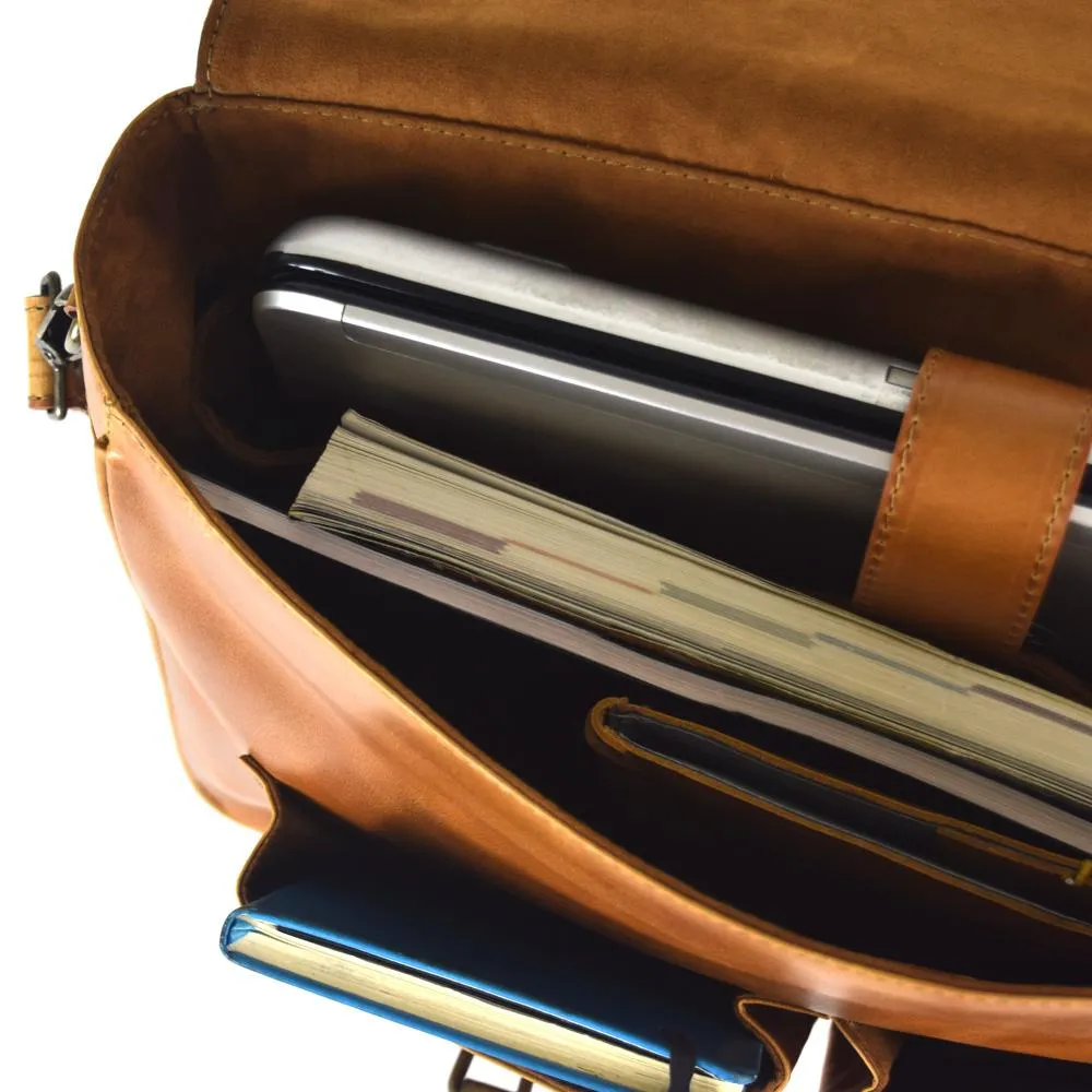 Montana Portfolio XL Briefcase Legal Size in Cognac Leather