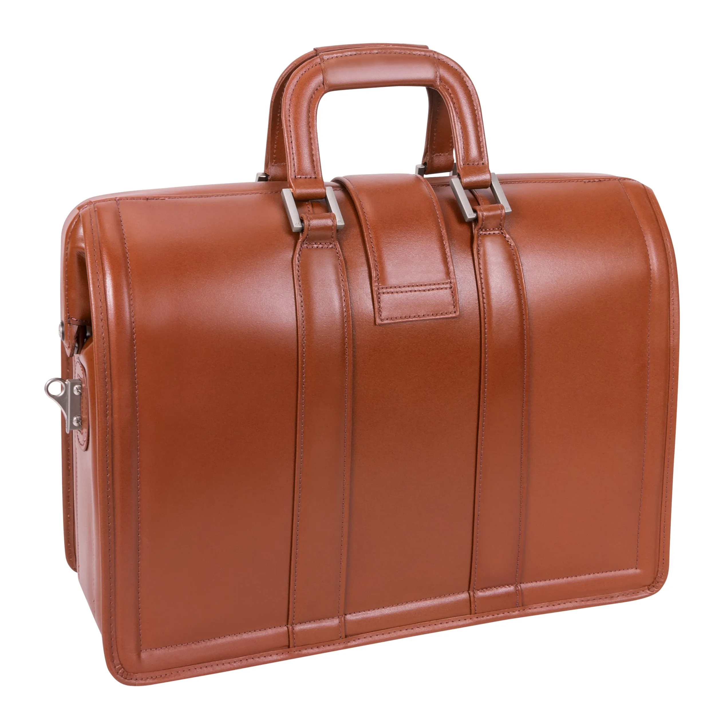 MORGAN | 17" Leather Litigator Laptop Briefcase