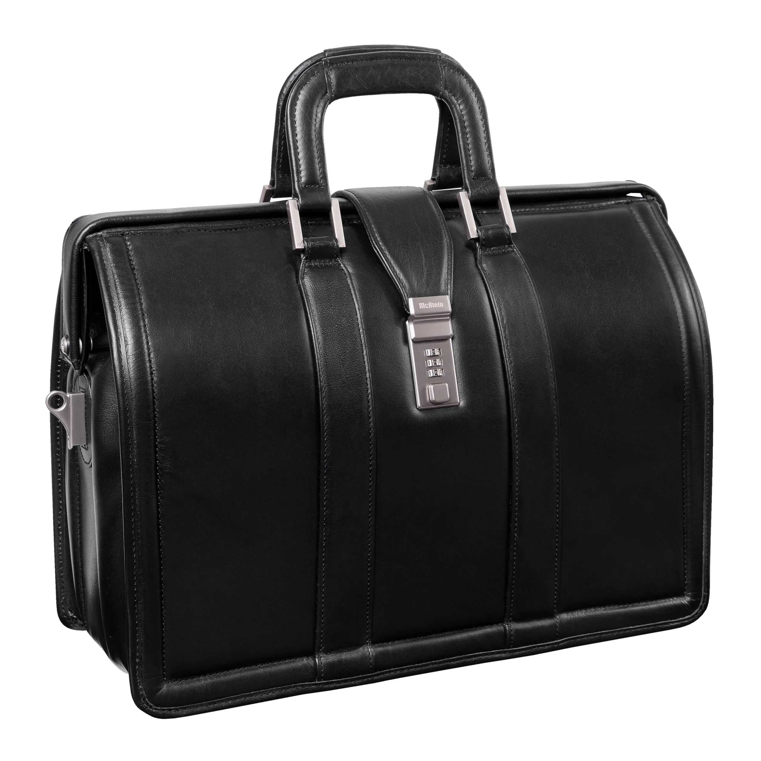 MORGAN | 17" Leather Litigator Laptop Briefcase