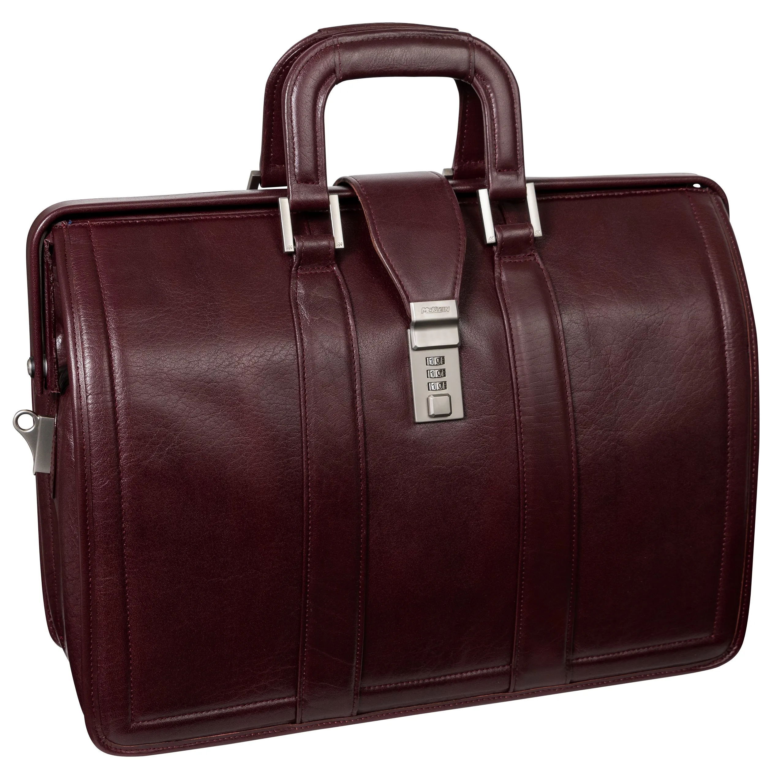 MORGAN | 17" Leather Litigator Laptop Briefcase