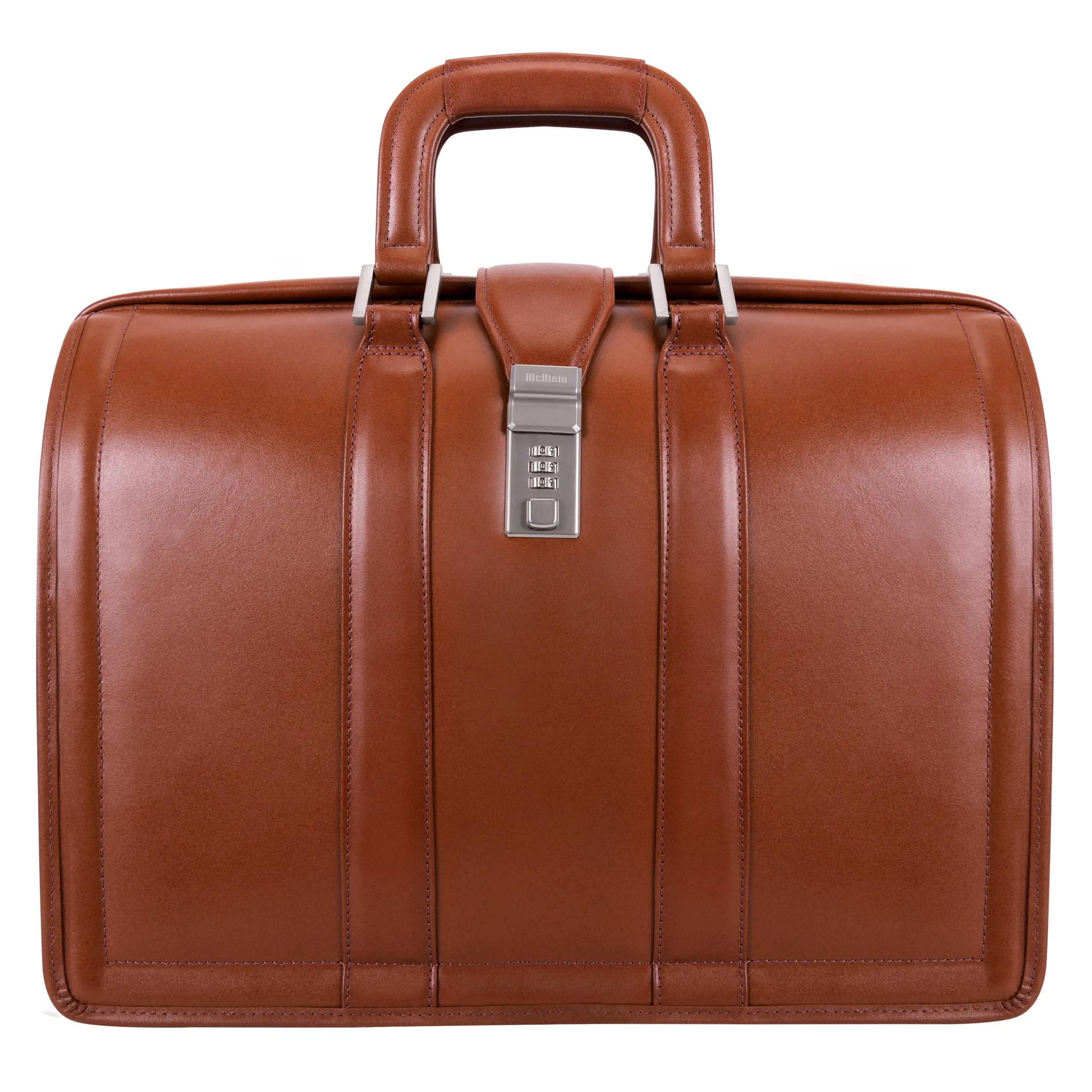 MORGAN | 17" Leather Litigator Laptop Briefcase