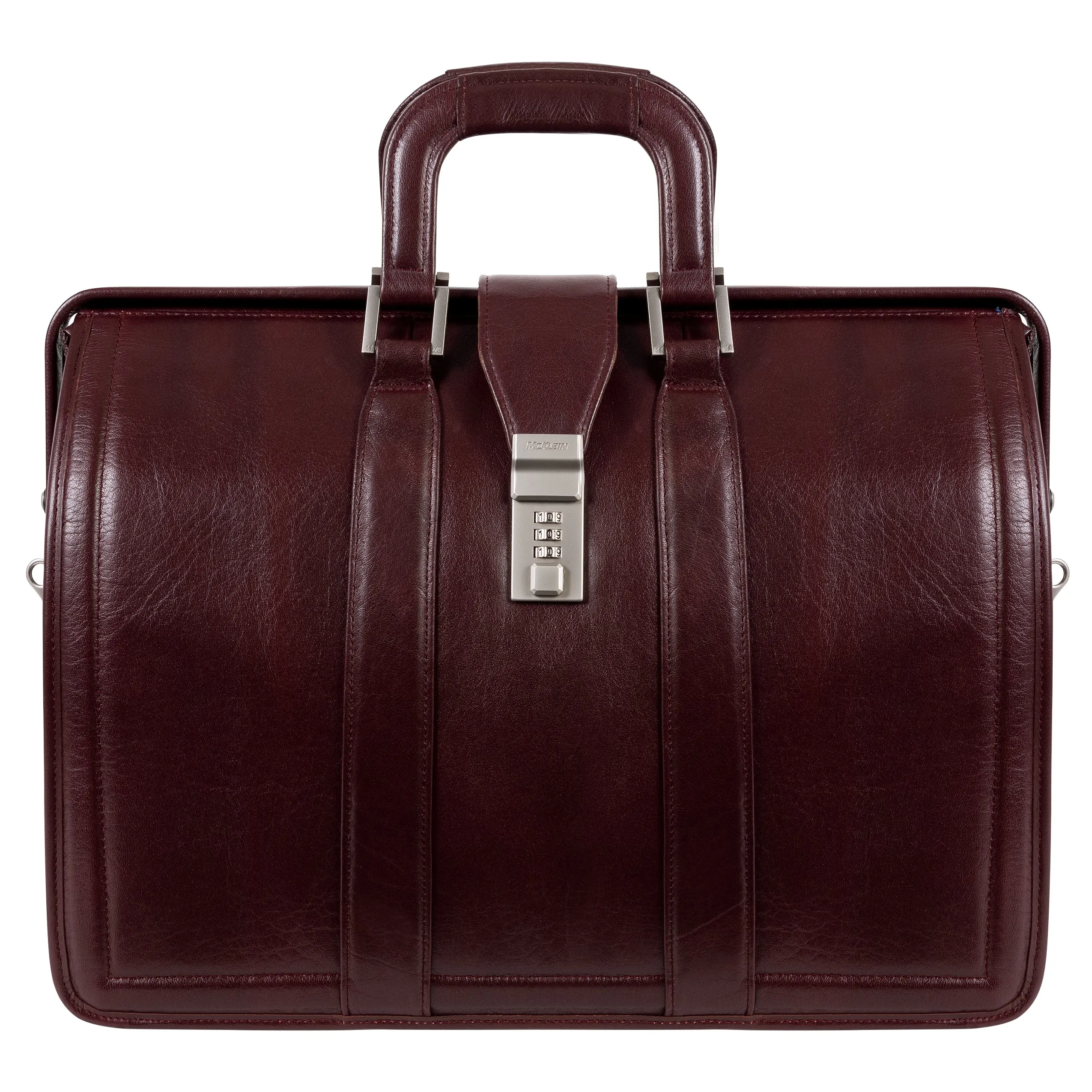 MORGAN | 17" Leather Litigator Laptop Briefcase