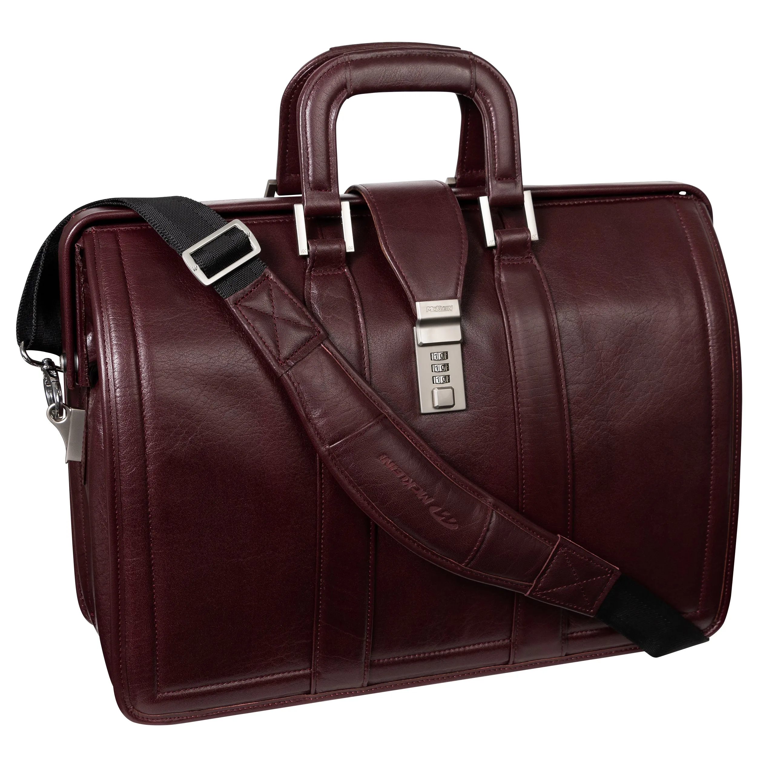 MORGAN | 17" Leather Litigator Laptop Briefcase