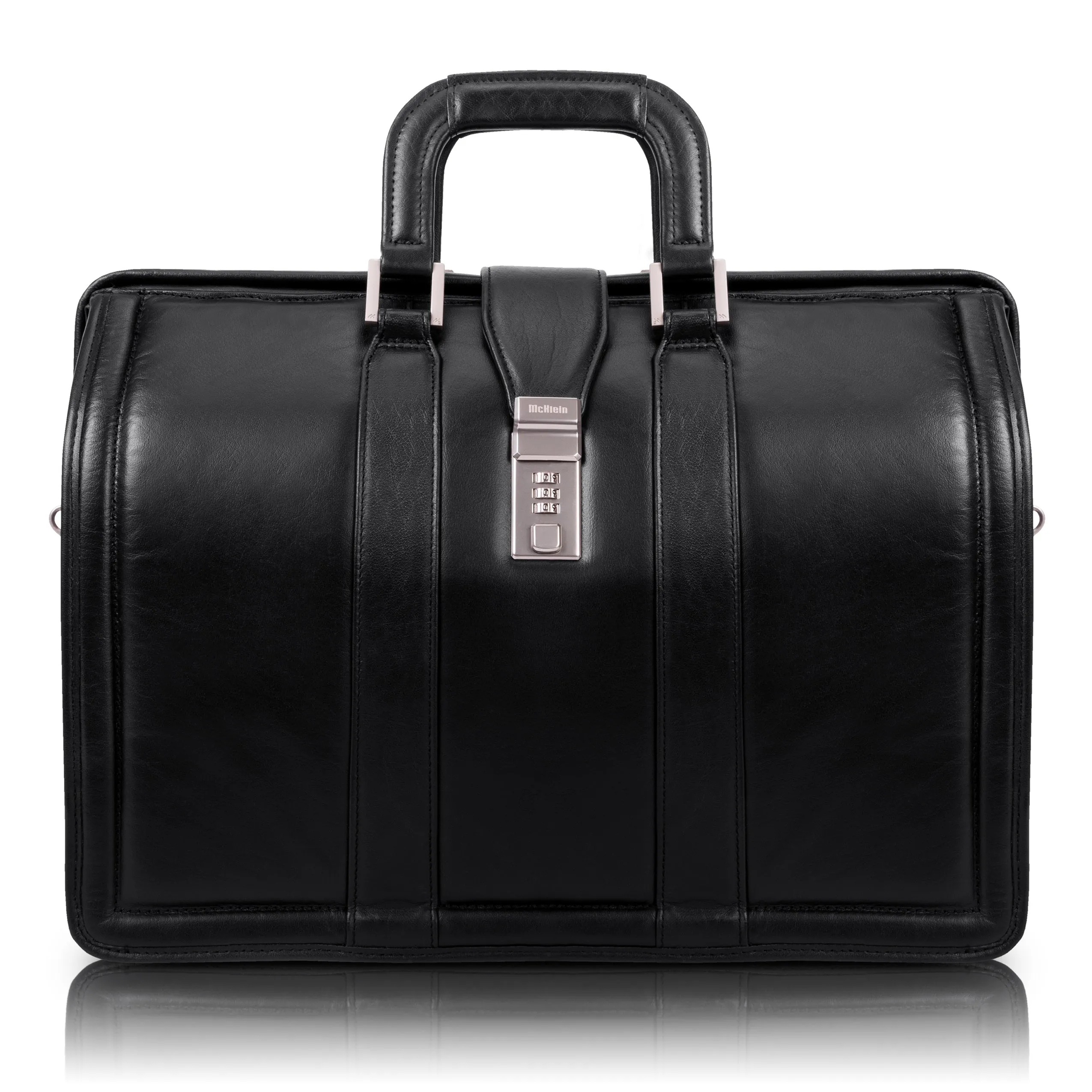 MORGAN | 17" Leather Litigator Laptop Briefcase