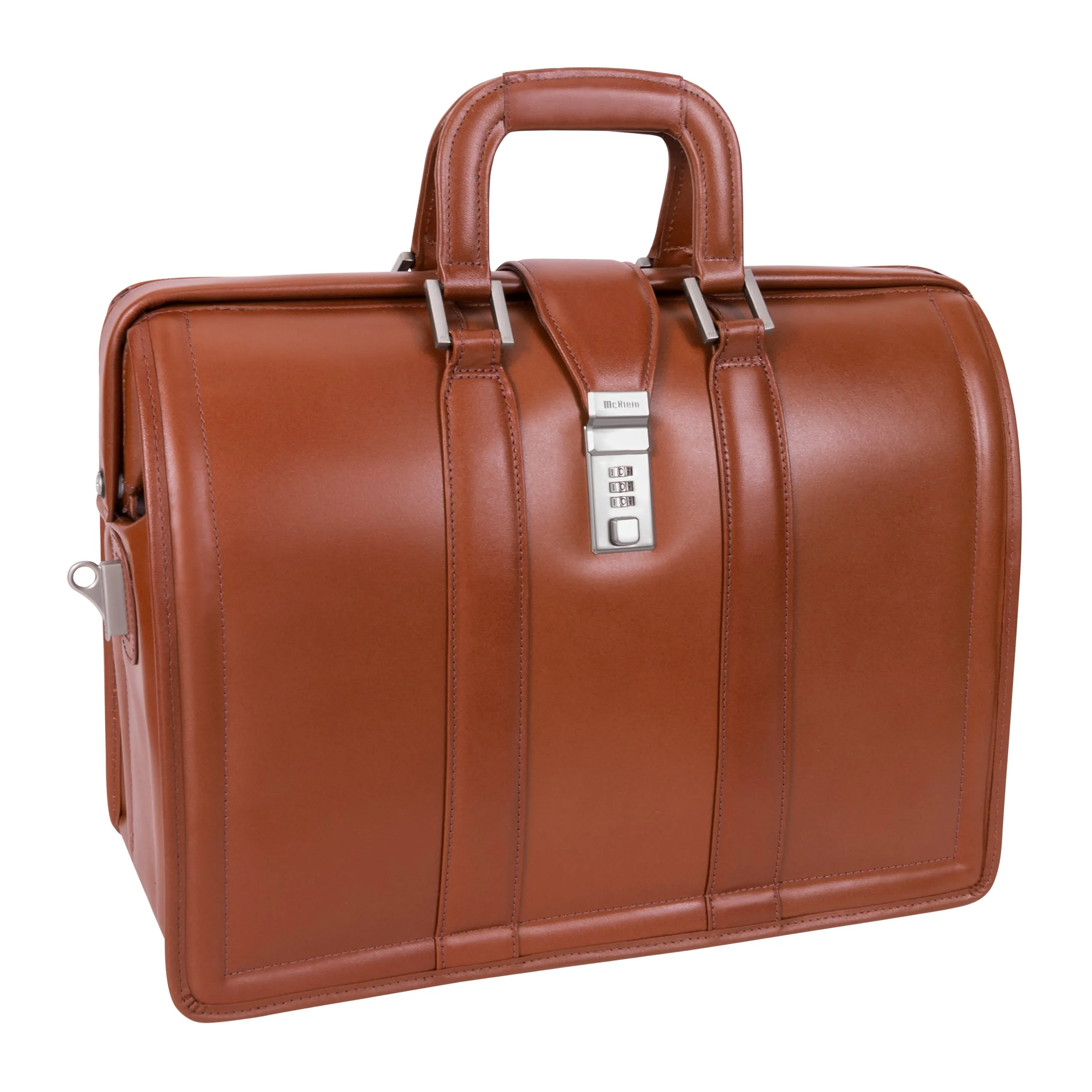 MORGAN | 17" Leather Litigator Laptop Briefcase