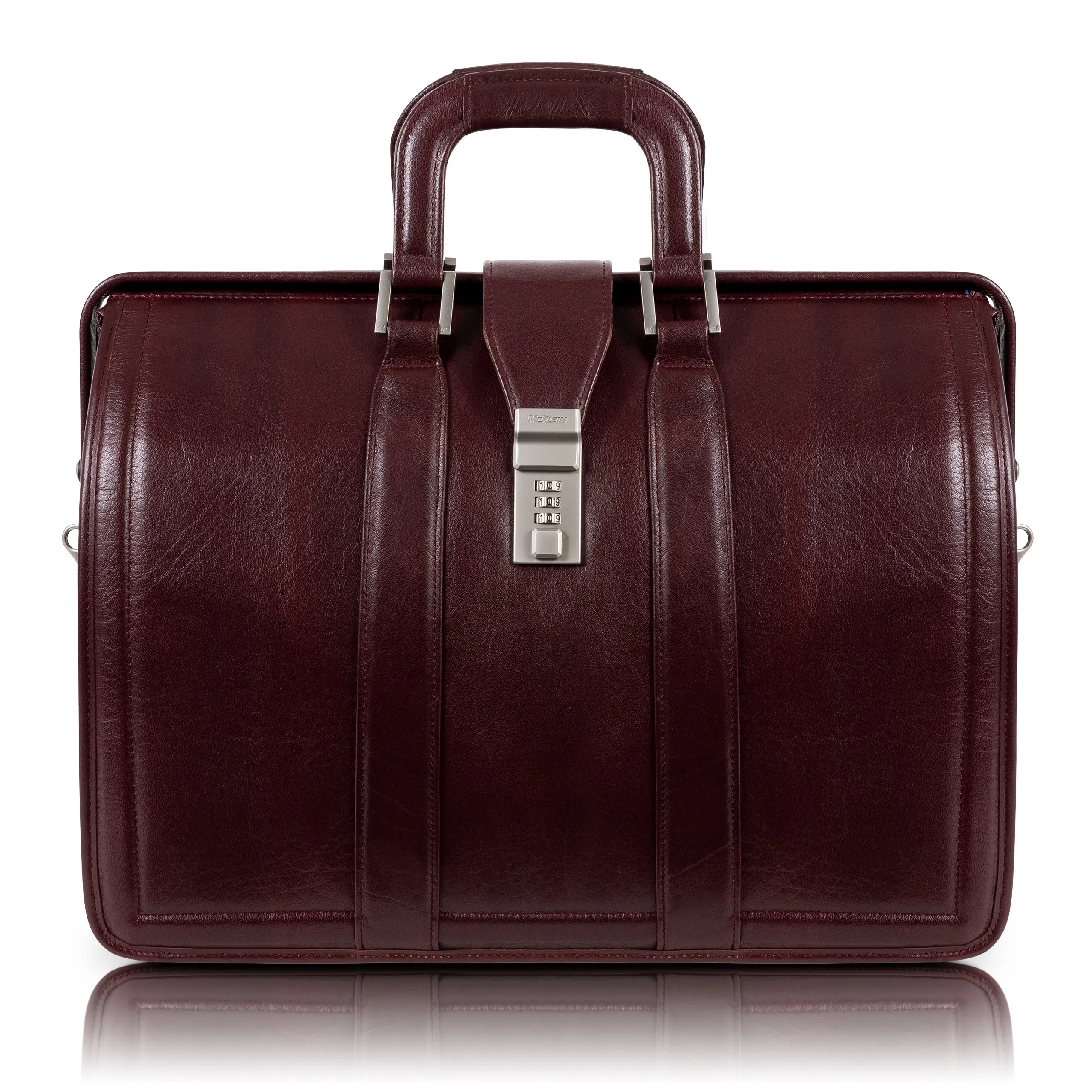 MORGAN | 17" Leather Litigator Laptop Briefcase