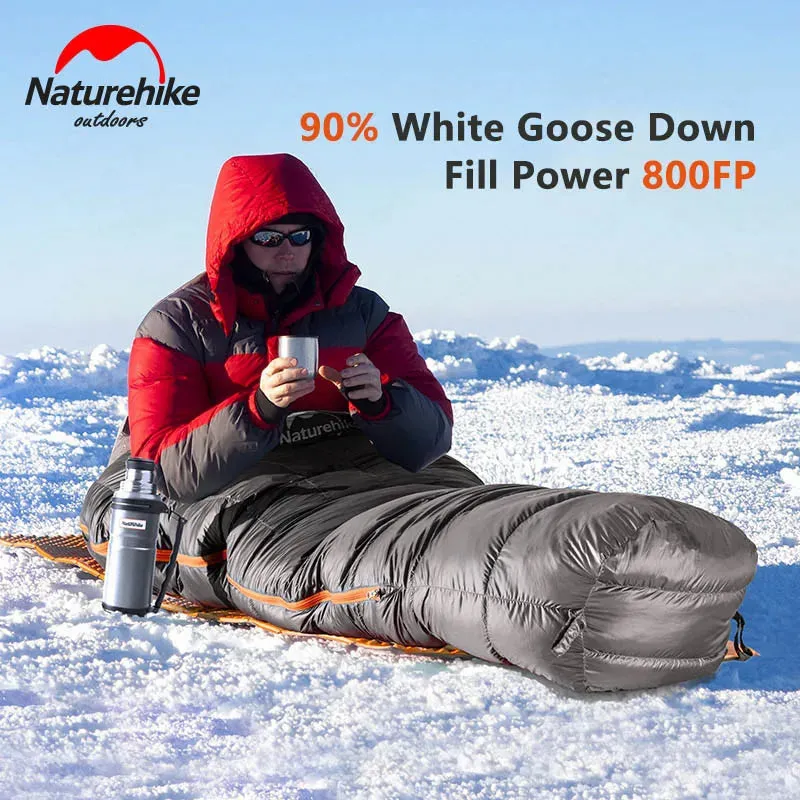 Naturehike Outdoor Camping Travel Ultralight Portable Goose Down Mommy Winter Waterproof And Skin-Friendly Warm Sleeping Bag