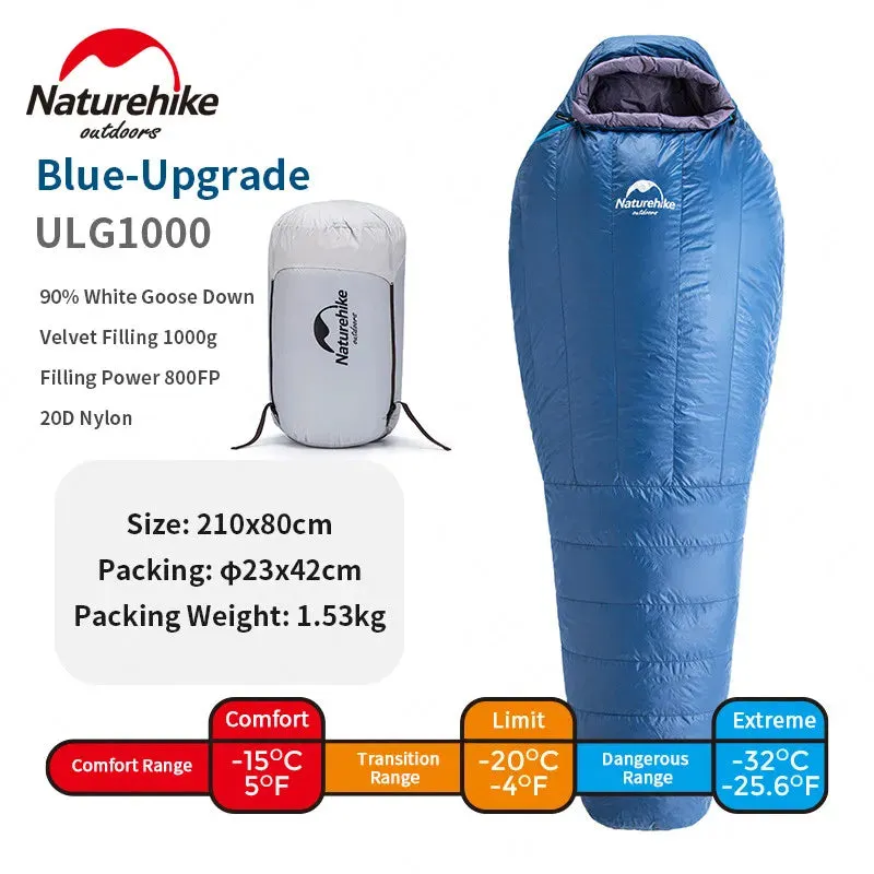 Naturehike Outdoor Camping Travel Ultralight Portable Goose Down Mommy Winter Waterproof And Skin-Friendly Warm Sleeping Bag