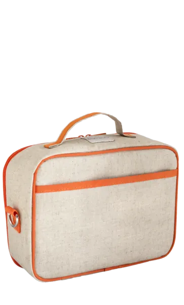 Orange Fox Lunch Box - Raw Linen