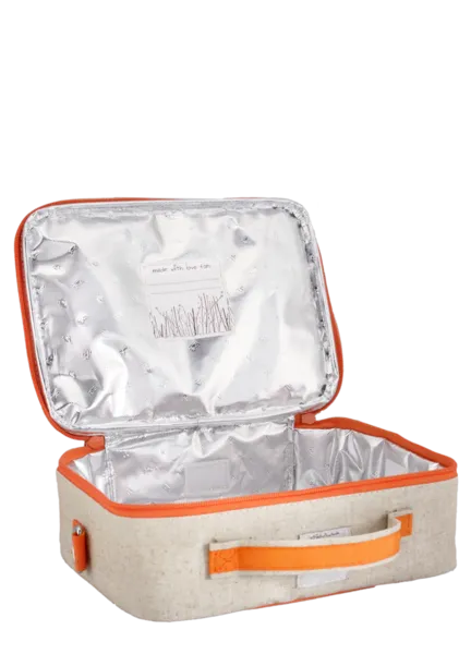 Orange Fox Lunch Box - Raw Linen