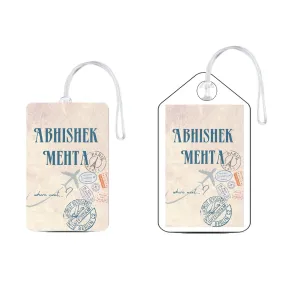 Personalized Luggage Tags Where Next Design - Set of 5