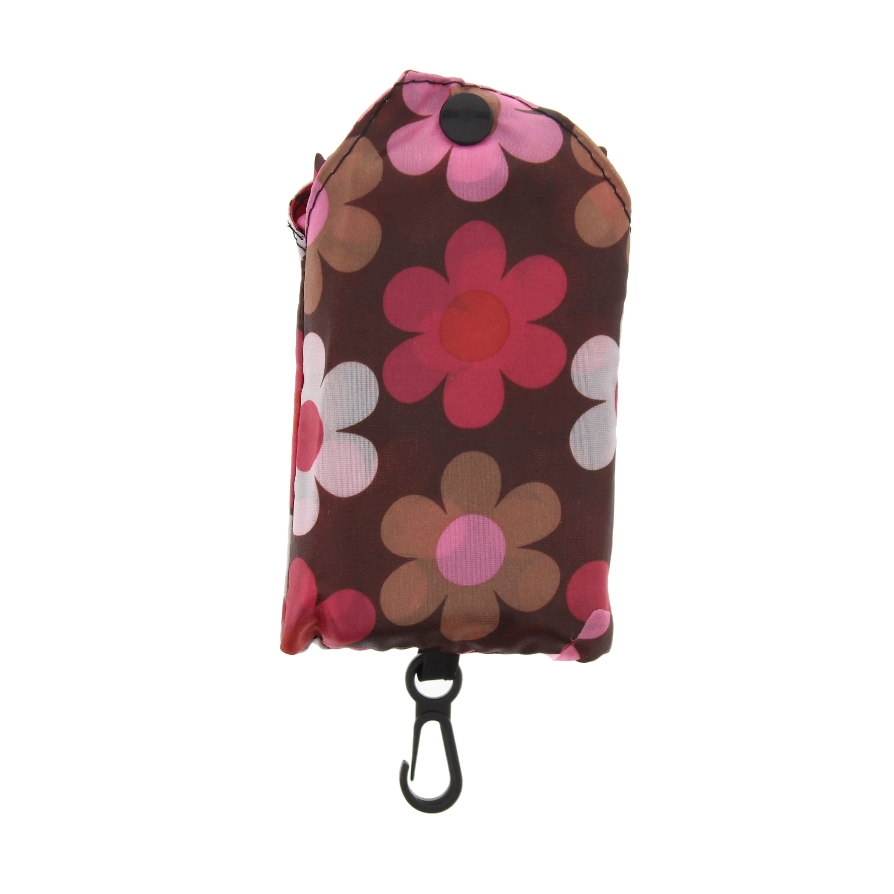 Pink Shaded Floral Print Shopping Bag in Pocket Pouch