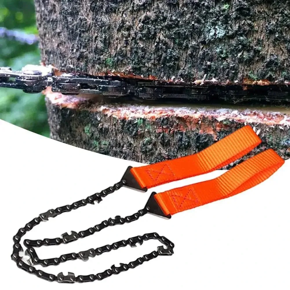 Portable Survival Chain Saw Chainsaws Emergency Camping Hiking Tool Pocket Hand Tool Pouch Outdoor Pocket Chain Saw