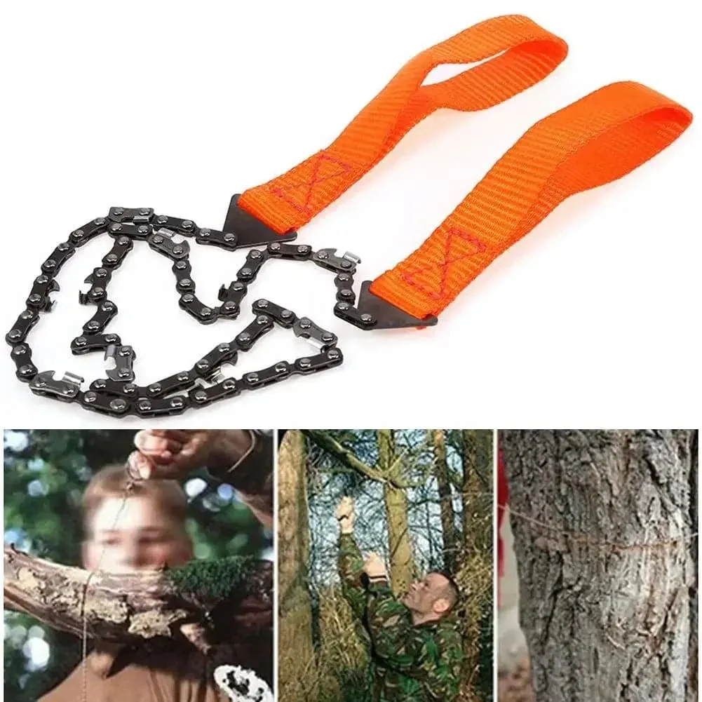 Portable Survival Chain Saw Chainsaws Emergency Camping Hiking Tool Pocket Hand Tool Pouch Outdoor Pocket Chain Saw