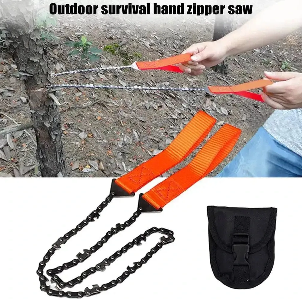 Portable Survival Chain Saw Chainsaws Emergency Camping Hiking Tool Pocket Hand Tool Pouch Outdoor Pocket Chain Saw