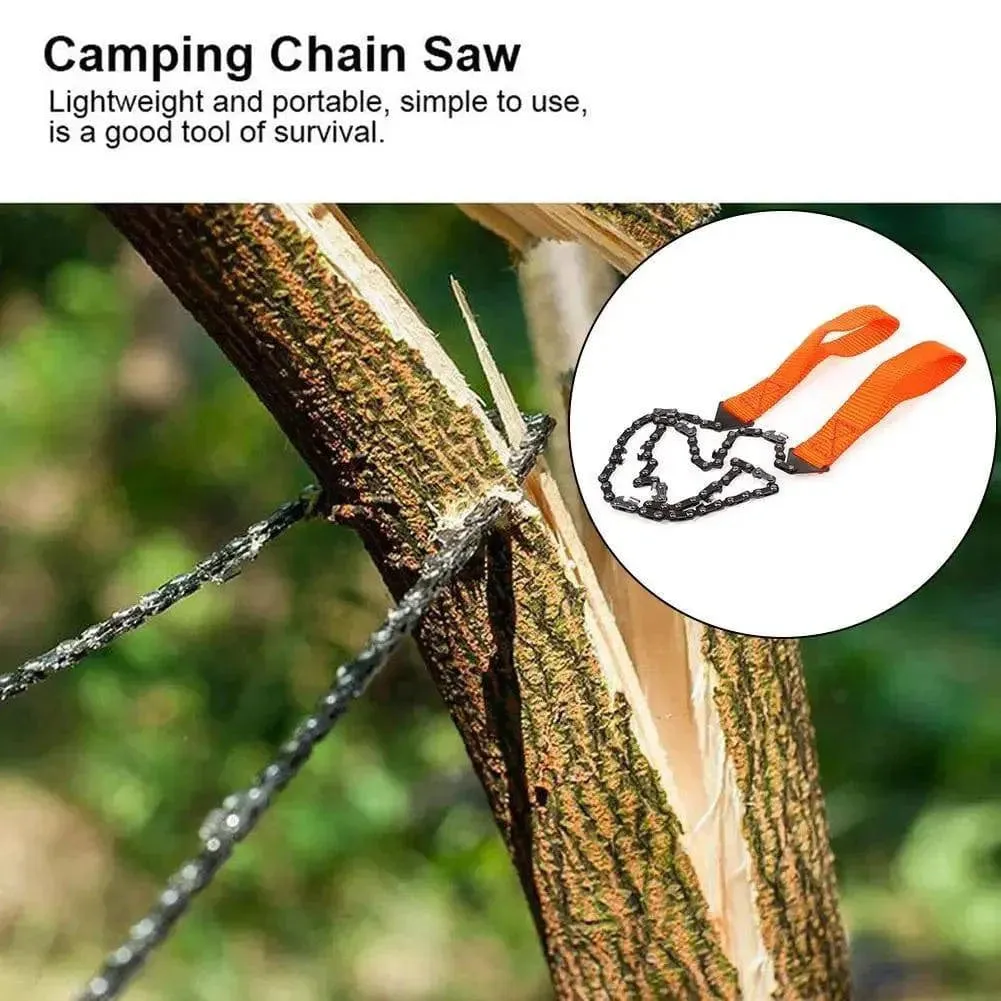 Portable Survival Chain Saw Chainsaws Emergency Camping Hiking Tool Pocket Hand Tool Pouch Outdoor Pocket Chain Saw