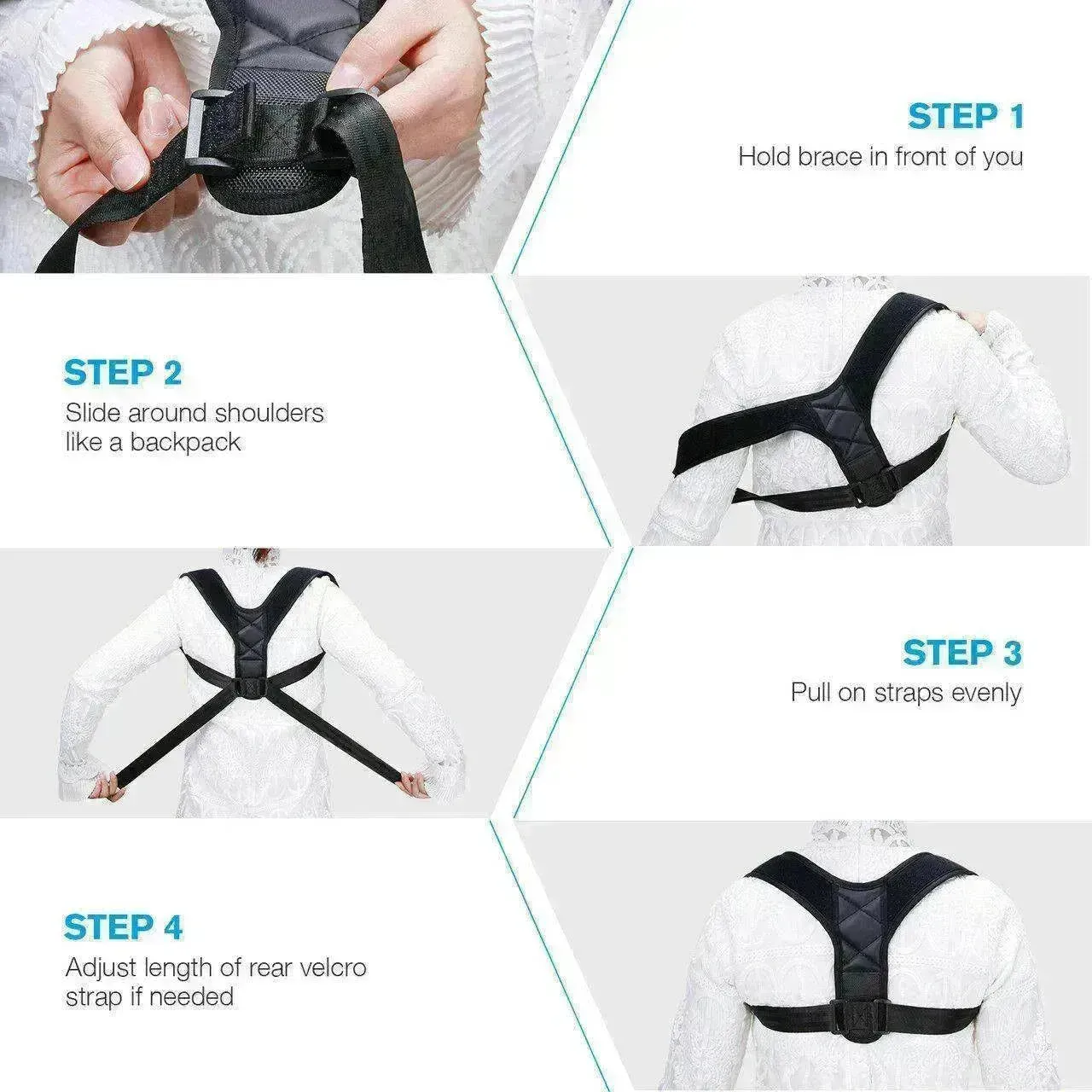 Posture Corrector Men Women Upper Back Pain Brace Clavicle Support Straightener