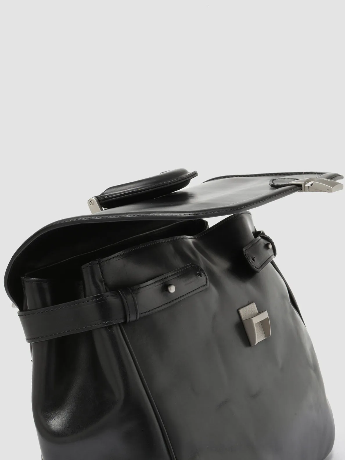 QUENTIN 011 - Black Leather Briefcase