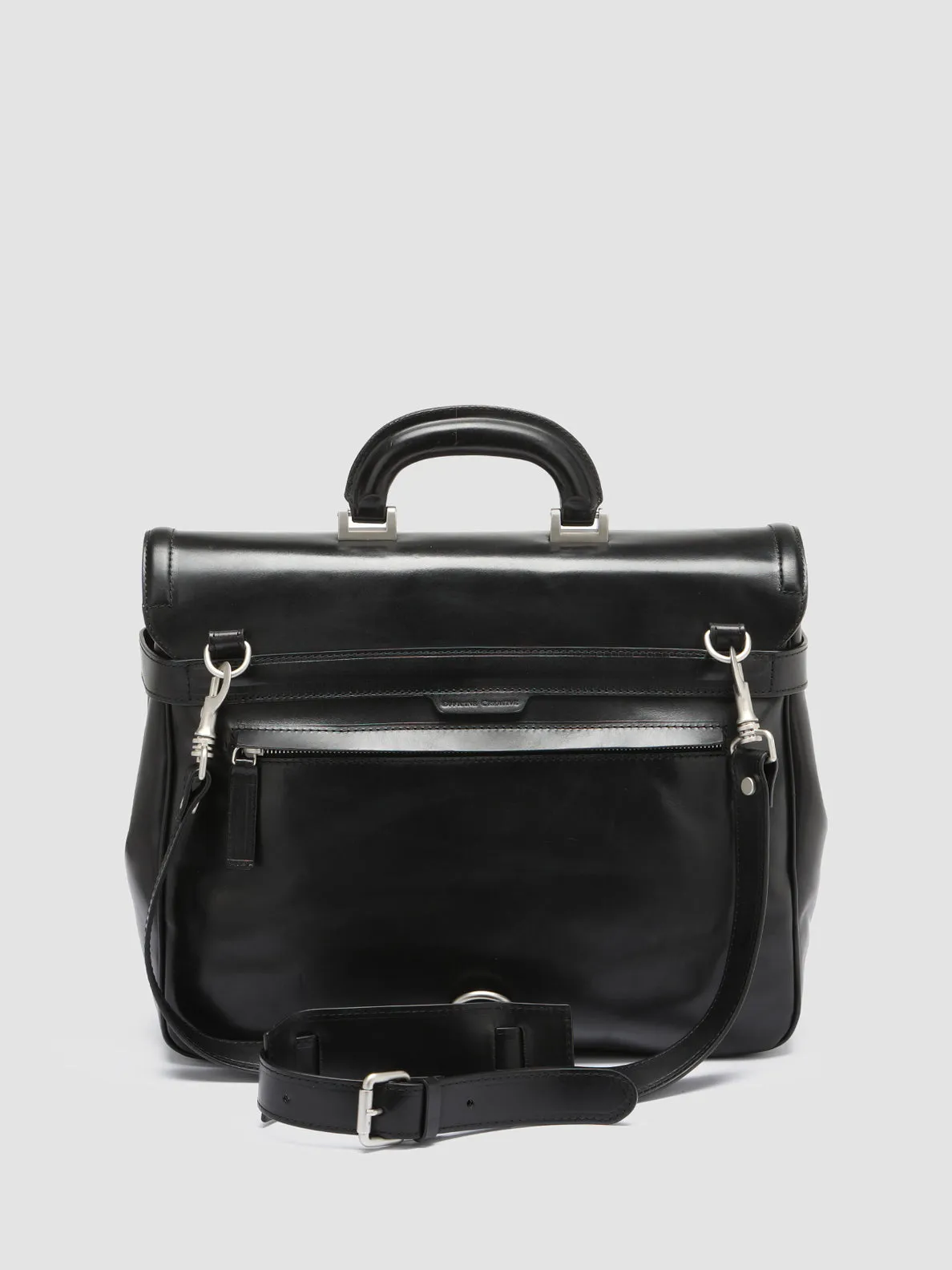 QUENTIN 011 - Black Leather Briefcase