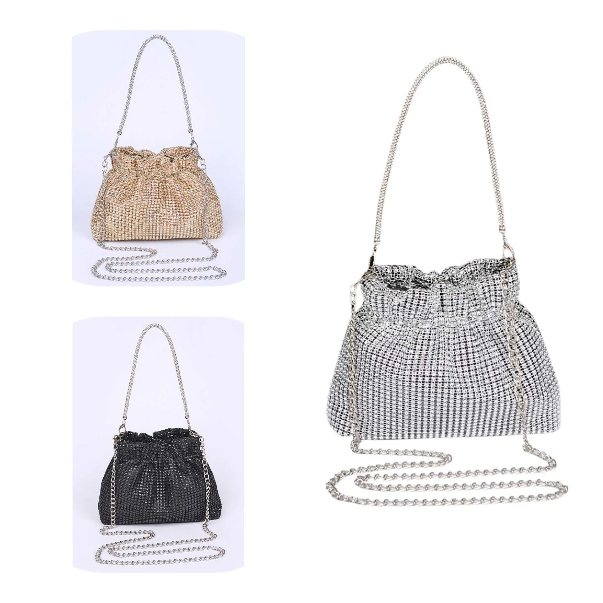 Rhinestone Pouch Handbag